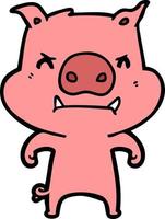 angry cartoon pig vector