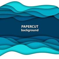 fondo vectorial con formas de corte de papel de color azul profundo y blanco. Estilo de arte de papel abstracto 3d, diseño de diseño para presentaciones de negocios, volantes, carteles, impresiones, decoración, tarjetas, portada de folleto. vector