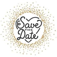 Save the Date invite greeting card vector template