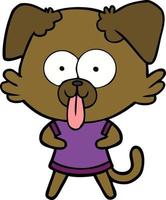 cartoon dog with tongue sticking out vector