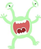 flat color illustration cartoon monster vector