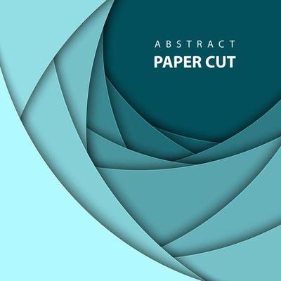 Vector background with blue color paper cut shapes. 3D abstract paper art style, design layout for business presentations, flyers, posters, prints, decoration, cards, brochure cover.