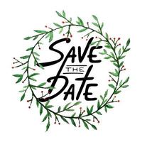 Save the Date invite greeting card vector template