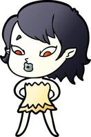 cute cartoon vampire girl vector