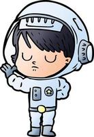 cartoon astronaut woman vector