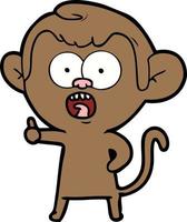 cartoon shocked monkey vector