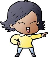 niña feliz de dibujos animados vector