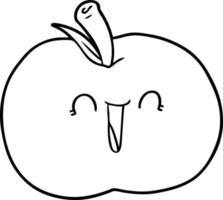 manzana riendo de dibujos animados vector