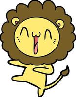 happy cartoon lion vector