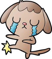 cute cartoon dog crying vector