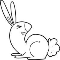 cartoon annoyed rabbit vector