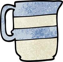 grunge textured illustration cartoon milk jug vector