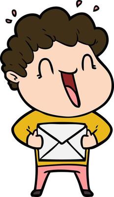 cartoon happy man