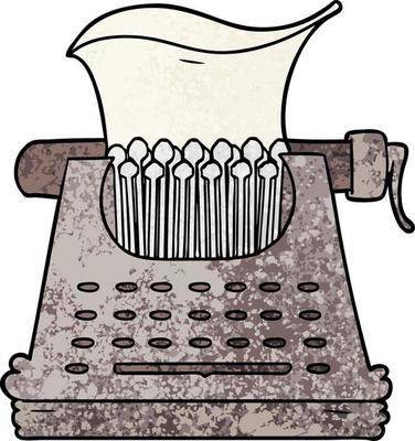 cartoon distressed typewriter