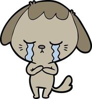 cartoon crying dog vector