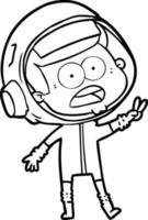 cartoon surprised astronaut vector