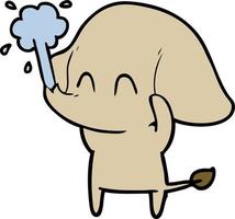 cute cartoon elephant spouting water vector