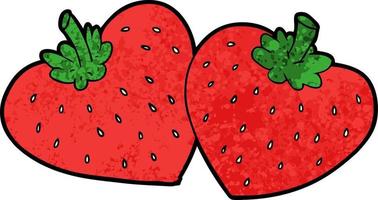 cartoon red strawberries vector