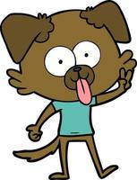 cartoon dog with tongue sticking out vector