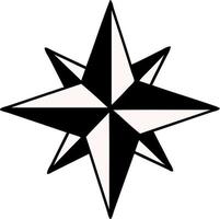 tatuaje tradicional de una estrella vector