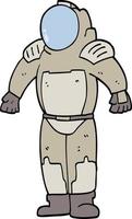 hand drawn doodle style cartoon space man vector