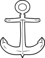 cartoon anchor line art vector