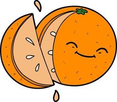 cartoon sliced orange vector