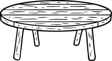 line drawing of a wooden table vector