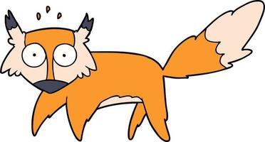 cartoon startled fox vector