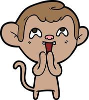 crazy cartoon monkey vector