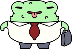 cartoon of an important business toad vector