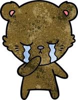 crying cartoon bear vector