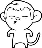 cartoon suspicious monkey vector