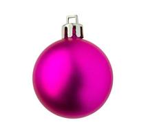 Pink Christmas ball isolated on white background photo