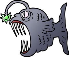 vector gradiente ilustración dibujos animados linterna pescado