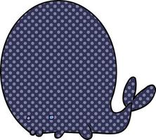 cartoon doodle character whale vector