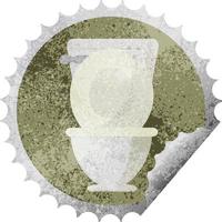 open toilet graphic vector illustration round sticker stamp