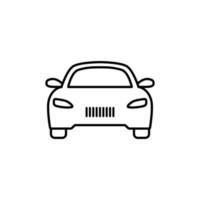 Car front line icon. Outline symbol. Car sign in linear style vector