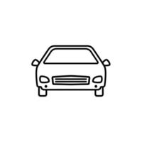 Car front line icon. Outline symbol. Car sign in linear style vector