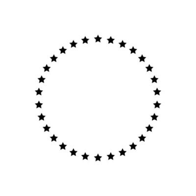 Star in circle icon. Frame from stars solated on white background