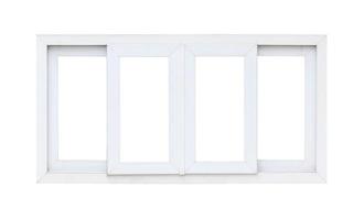 Real modern house window frame isolated on white background photo