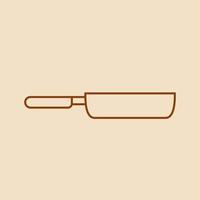 frying pan outline icon simple vector