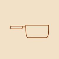 saucepan outline icon simple with handle vector