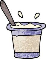 grunge textured illustration cartoon yogurt vector