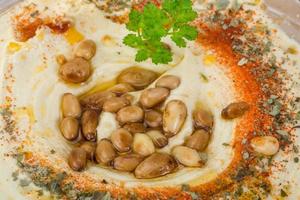 Hummus close up view photo