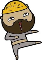 cartoon happy bearded man vector