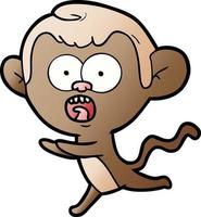 cartoon shocked monkey vector