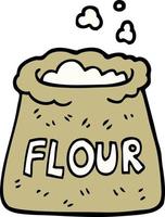 hand drawn doodle style cartoon bag of flour vector