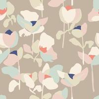 Vector abstract simple flower illustration seamless repeat pattern