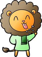 happy cartoon lion vector